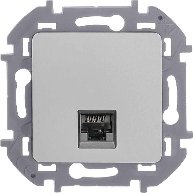 Розетка компьютерная Inspiria RJ45 кат.5E UTP алюм. IEK 673827