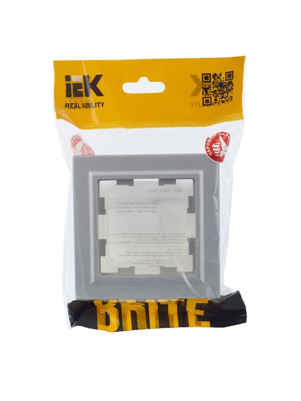 Рамка 1-м IP44 BRITE РУ-1-БрА-44 алюм. IEK BR-M12-44-K47