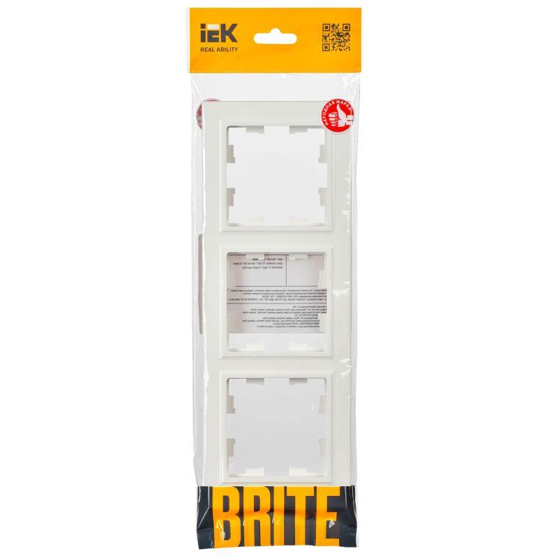 Рамка 3-м BRITE РУ-3-БрБ бел. IEK BR-M32-K01