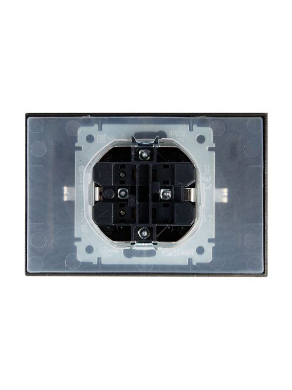 Розетка 2-м СП BRITE РСбш12-3-44-БрШ 16А в сборе IP44 с крышкой шампань IEK BR-R26-16-44-K37-F