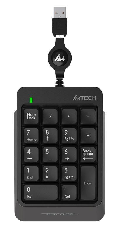 Блок числовой Fstyler FK13 сер. USB slim для ноутбука FK13 USB GREY A4TECH 1391277