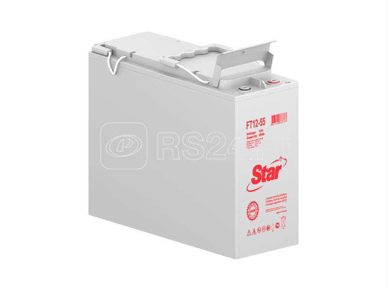 Аккумулятор с фронтальными выводами 12В 55А.ч Star FT12-55