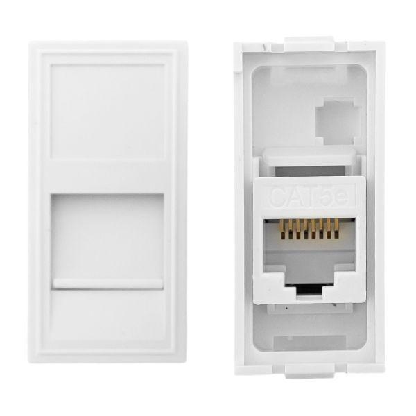 Розетка компьютерная 1мод. RJ45 кат.5E EKF E1MK015E-135-10