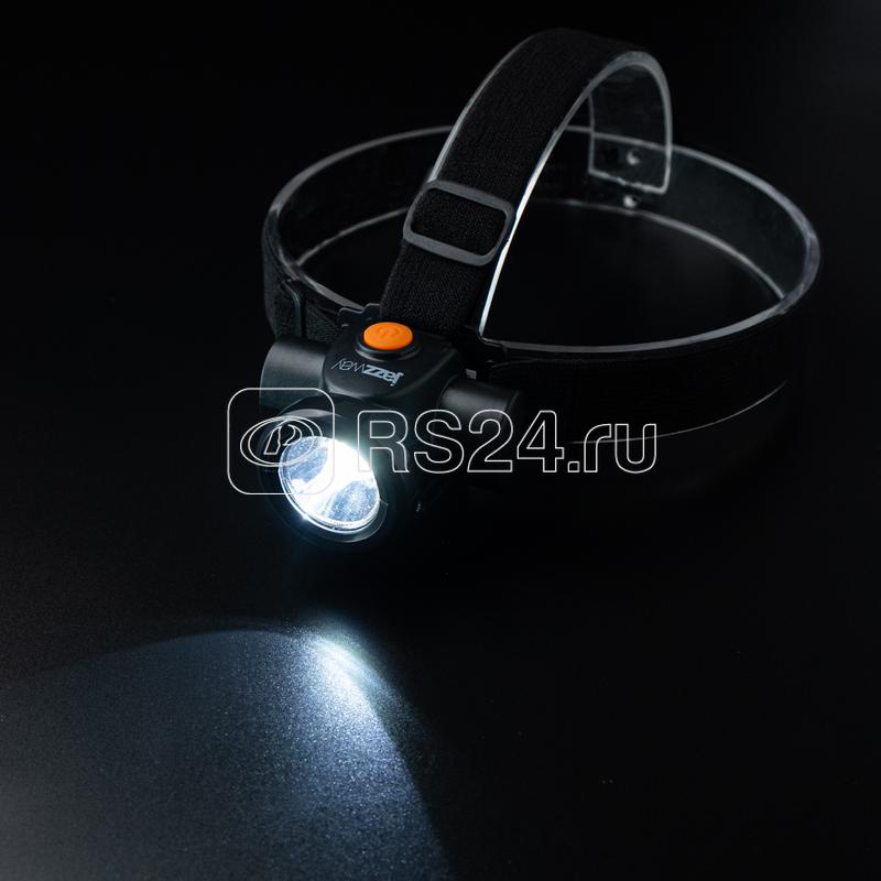 Фонарь аккумуляторный налобный AccuH8-L1W 1Вт IP20 2 режима: яркий 4ч/экономичн. 15ч аккум. 2А.ч регулир. угол наклона JazzWay 5028036