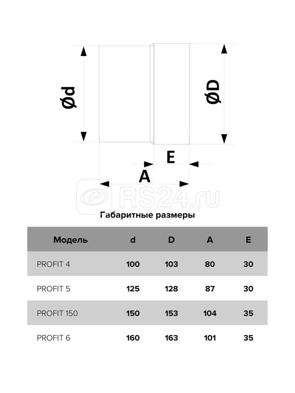 Вентилятор осевой канальный вытяжной с двигателем на шарикоподшипниках D 160 ERA PROFIT 6 BB