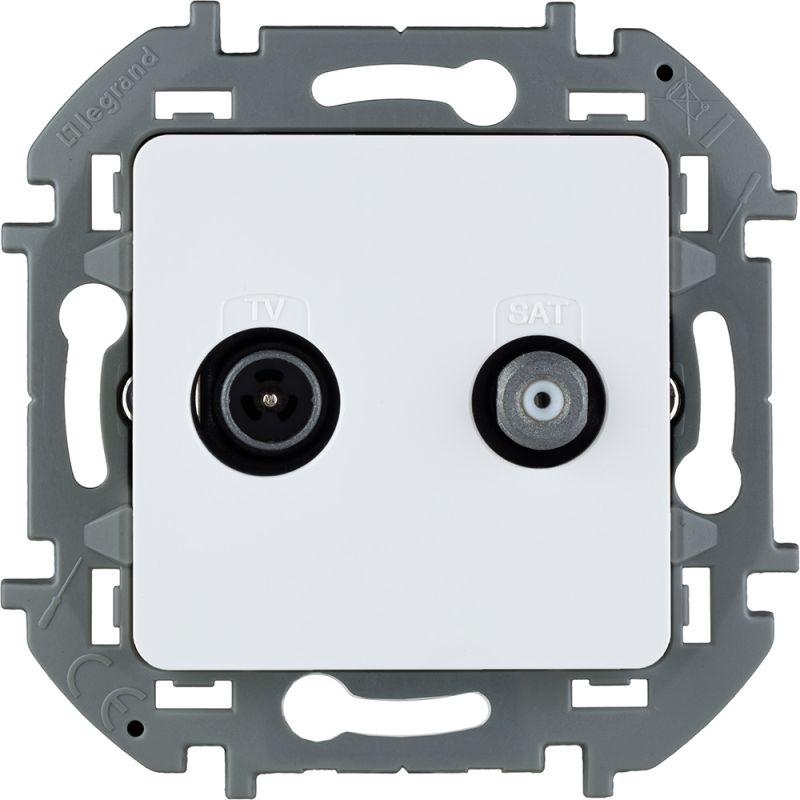 Розетка телевизионная TV/SAT Inspiria с топологией "звезда" механизм бел. IEK 673880