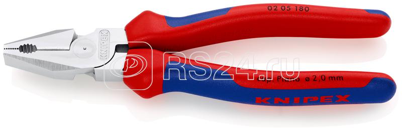 Плоскогубцы комбинированные особой мощности L-180мм хром. Knipex KN-0205180 Плоскогубцы комбинированные особой мощности L-180мм хром. Knipex KN-0205180