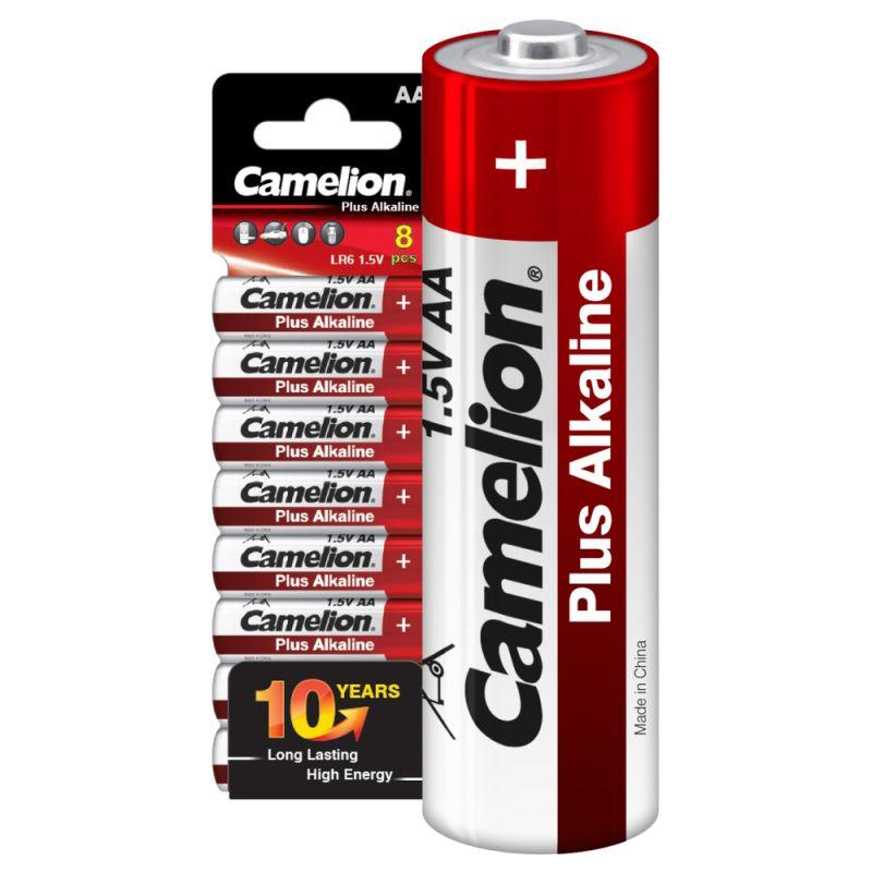 Элемент питания алкалиновый AA/LR6 1.5В Plus Alkaline SP8 (уп.8шт) Camelion 14862