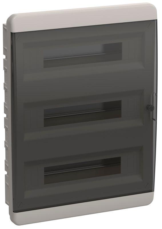 Корпус ЩРВ-П-54 TEKFOR IP41 черн. прозр. дверь пластик. IEK TF5-KP12-V-54-41-K01-K03