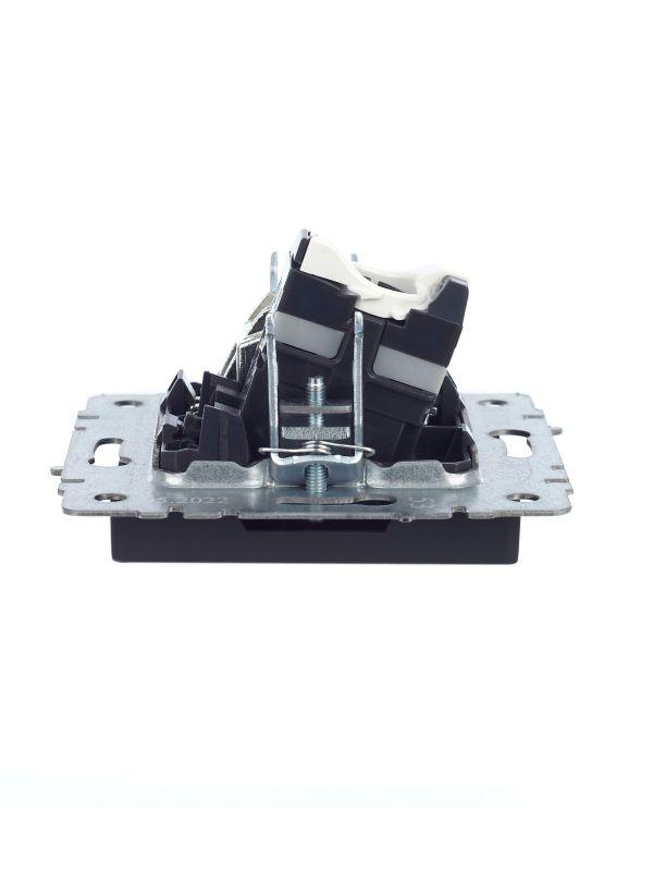 Розетка компьютерная + телевизионная 2-м BRITE РТВ/РК12-БрГ RJ45 кат.5E + TV механизм графит IEK BR-AK20-1-K53