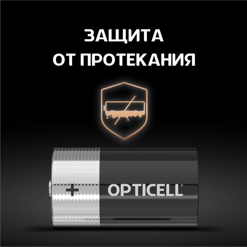 Элемент питания алкалиновый D/LR20 1.5В (блист. 2шт) Basic Opticell 5051005/6051005