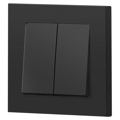 Выключатель 2-кл. СП Accent 6-104-05 10А IP20 250В AL/CU антрацит Intro Б0063488