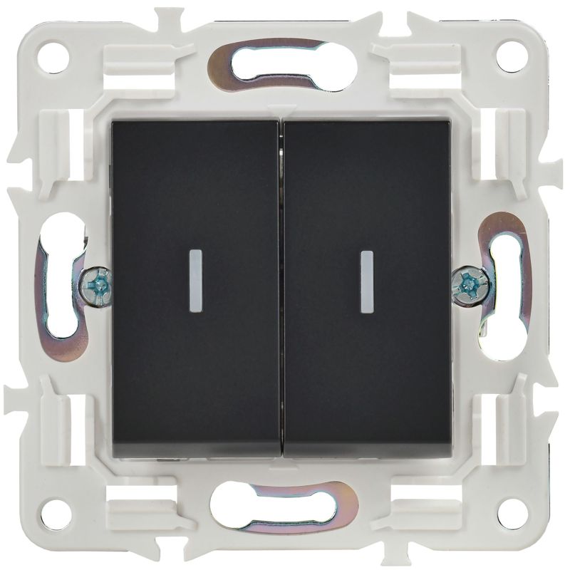 Выключатель проходной 2-кл. SKANDY 10А SK-V10Bl с индикацией черн. IEK SK-V22-1-10-K02