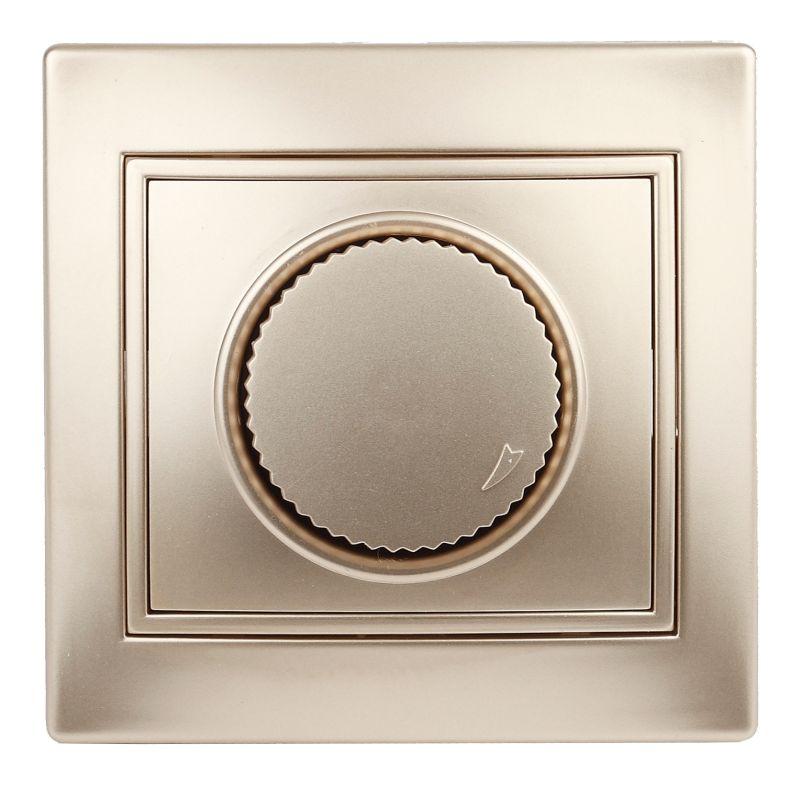 Светорегулятор СП Plano 1-401-04 поворотный 600Вт 230В IP20 шампань Intro Б0030091