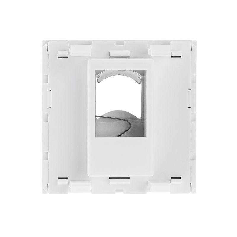 Вставка 45x45 на 1 порт Mosaic с прозр. шторкой и увеличенным окном маркировки бел. Rexant 03-0161