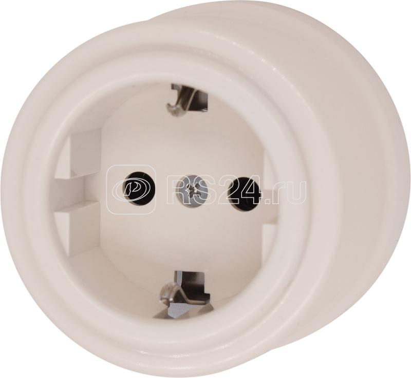 Розетка с З.К. пластик песочн. зол. Bironi B1-101-24
