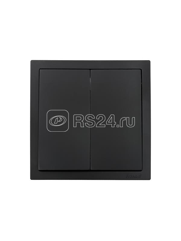 Выключатель 2-кл СП ZIMA IP20 10А безвинт. зажим черн. бархат LEZARD 704-4288-101QC