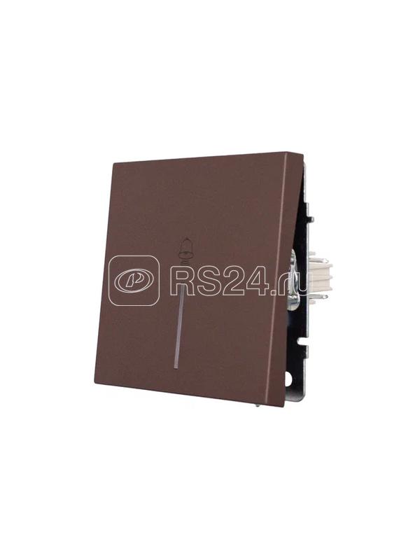 Кнопка звонка с индик. СП ZIMA IP20 безвинт. зажим шоколад LEZARD 704-7388-108QC