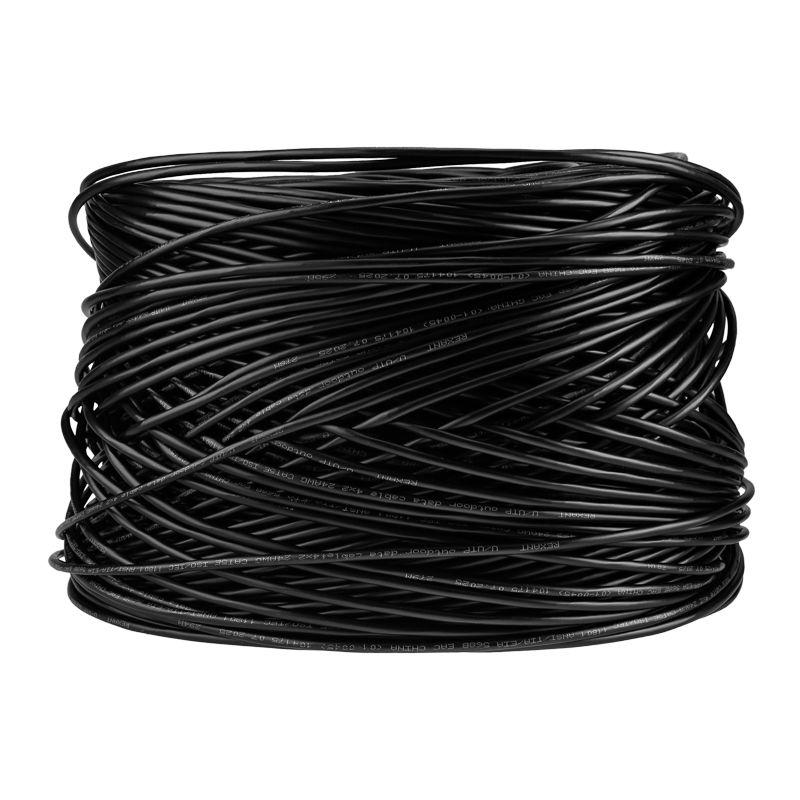 Кабель витая пара U/UTP кат.5E 4х2х24AWG solid CU PE Outdoor черн. (м) Rexant 01-0045