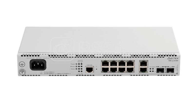 Коммутатор Ethernet 8 портов 10/100/1000 Base-T 2 комбо-порта 10/100/1000 Base-T/100/1000 Base-X (SFP) L3 220В AC ELTEX MES2308R