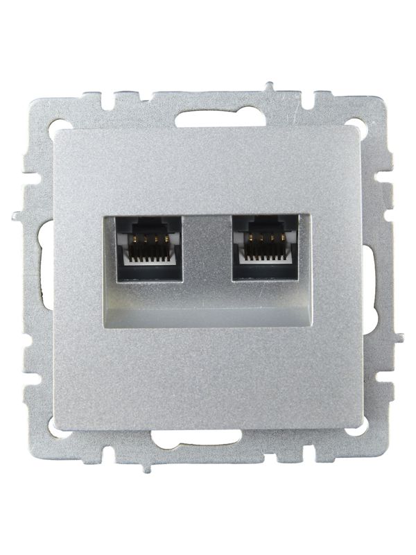 Розетка компьютерная двойн. СП RJ45 кат.5E BRITE РК10-2-БрА механизм алюм. IEK BR-K20-1-K47