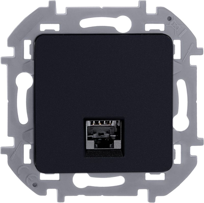 Розетка компьютерная Inspiria RJ45 кат.5E UTP антрацит IEK 673828