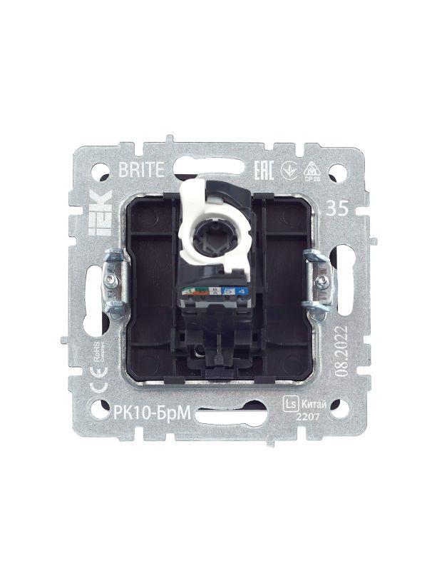 Розетка компьютерная СП RJ45 кат.5E BRITE РК10-БрМ механизм маренго IEK BR-K10-1-K35