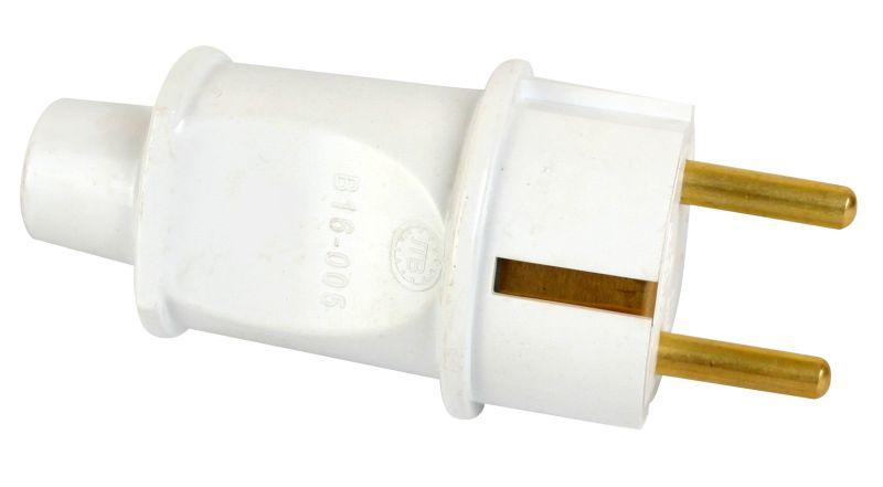 Вилка 16А прямая с/з модель В 16-005 Sb2-PZ2 бел. Volsten 14441