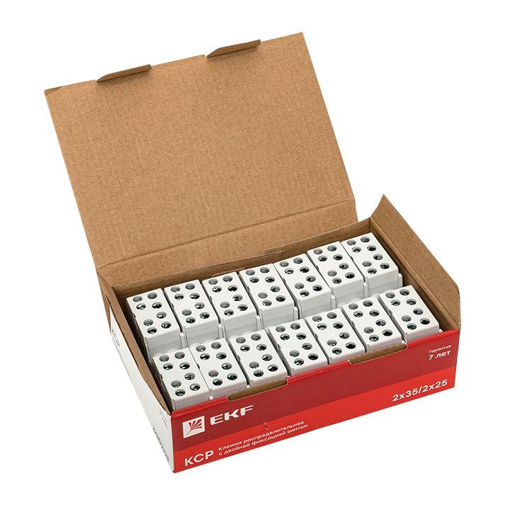 Клемма распределительная КСР с двойн. винтом 2х35/2х25 сер. PROxima EKF ksr-2.35-2.25-grey