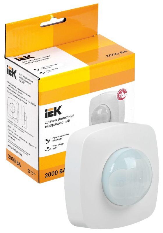 Датчик движения ДД 022 2000Вт угол обз. 360град. 4мх20м IP20 бел. IEK LDD11-022-2000-001