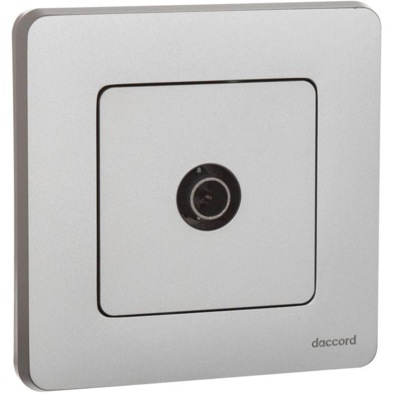 Розетка телевизионная TV Inspiria 2дБ 0-2400мГц с топологией "звезда" механизм алюм. IEK 673852