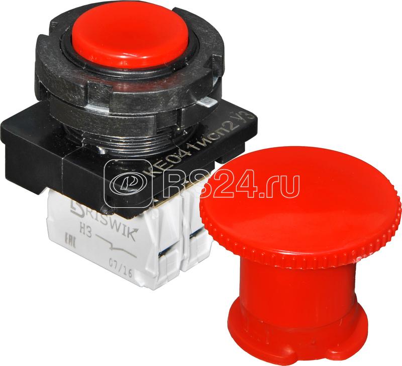 Выключатель кнопочный КЕ-041 исп.2 толкатель цилиндр. фальшкнопка грибовидная 1з+1р 10А d посадочного отверстия 30мм УХЛ3 IP40 красн. Реле и Автоматика A8012-T34232538