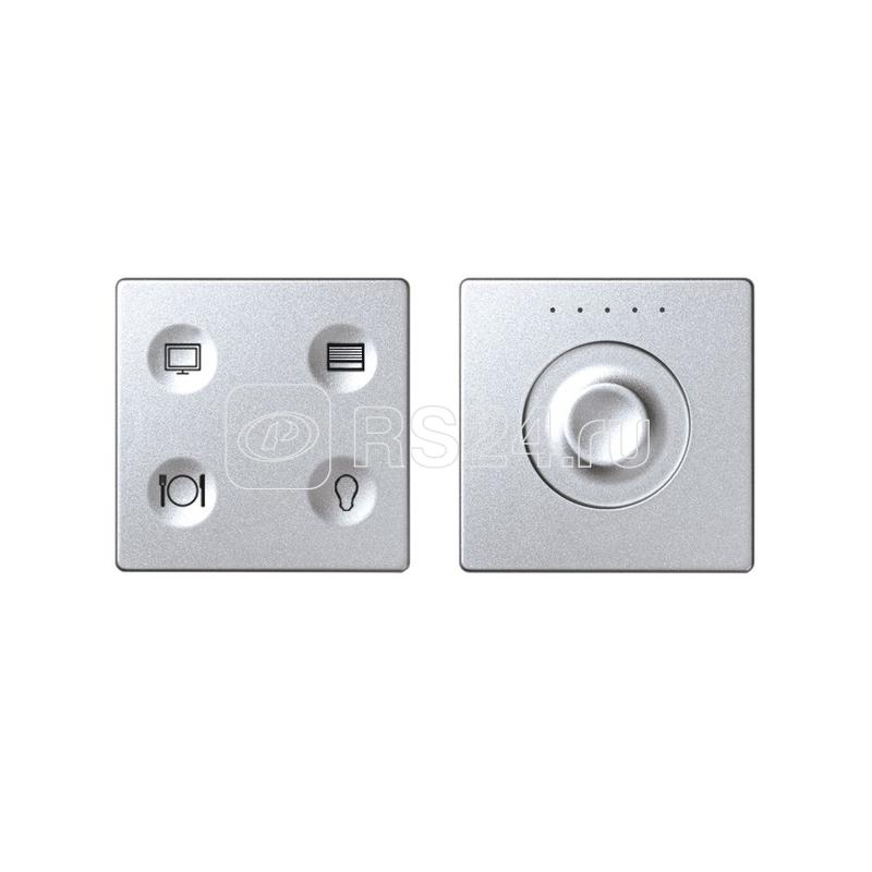 Комплект выключателя 4-кл. сенсорн. + регулятор Т3 LON; RJ12 алюм. Simon82 Sense 8000655-093