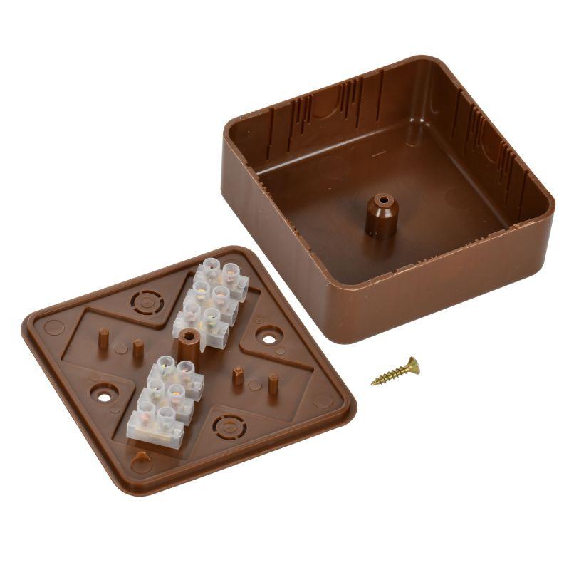 Коробка распаячная ОП 75х75х28 IP20 КМ41216-05 (6 клем. 6кв.мм) дуб IEK UKO10-075-075-028-K24