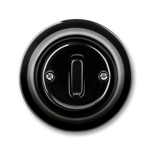 Переключатель кнопочный 1-кл. Decento черн. фарфор ABB 2CHK598634C4301