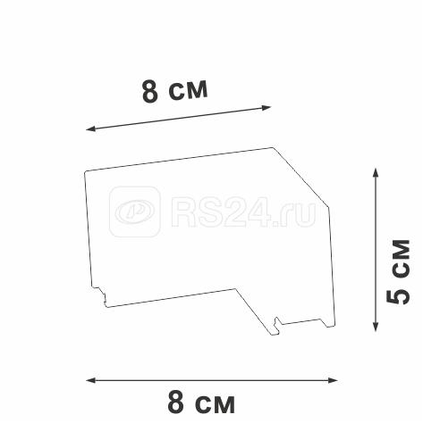 Коннектор угловой горизонт. 80х80мм для накладного шинопровода Vitaluce VT0200025-01
