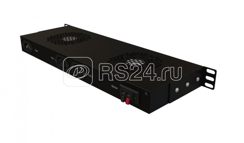 Модуль вентиляторный 19дюйм 1U Г=170мм 35.2Вт TRFA-MICR-2F-RAL9004 с термостатом и 2-я вентилят. черн. (RAL 9004) Hyperline 28432