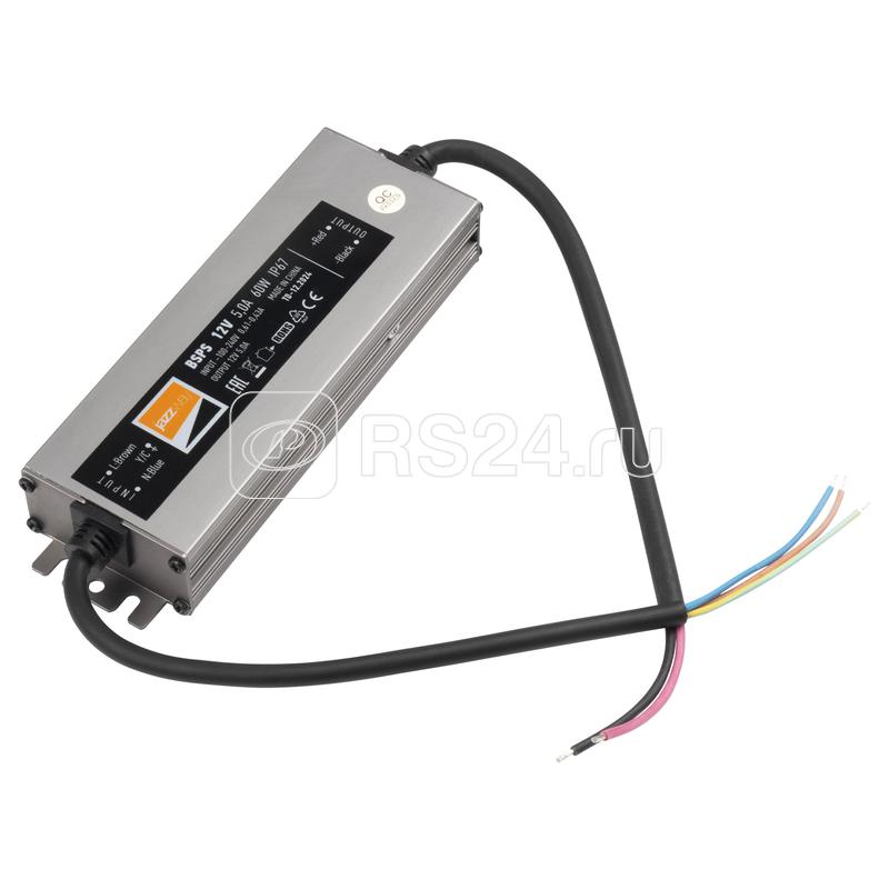 Блок питания для светодиодной ленты 60Вт 5А 12В IP67 BSPS влагозащ. метал. JazzWay 3329273A