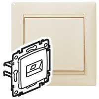 Розетка компьютерная 2-м СП Valena RJ45 кат.6 UTP на захватах механизм сл. кость IEK 774147