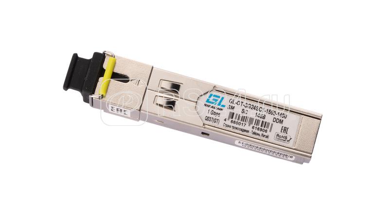 Модуль SFP WDM 1Гбит/с одно волокно SM SC Tx:1550/Rx:1490нм 24дБ до 80км DDM NIKOMAX GL-OT-SG24SC1-1550-1490