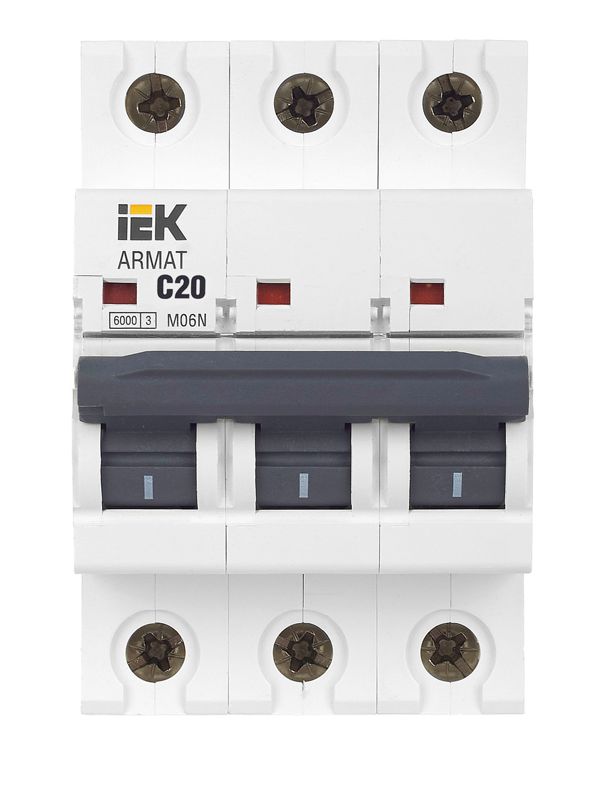 Выключатель автоматический модульный 3п C 20А M06N ARMAT IEK AR-M06N-3-C020