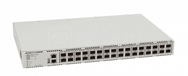 Коммутатор Ethernet 1х10/100/1000BASE-T (ООВ) 32х10GBASE-R (SFP+)/1000BASE-X (SFP) коммутатор L3 2 слота для модулей питания ELTEX MES5332A
