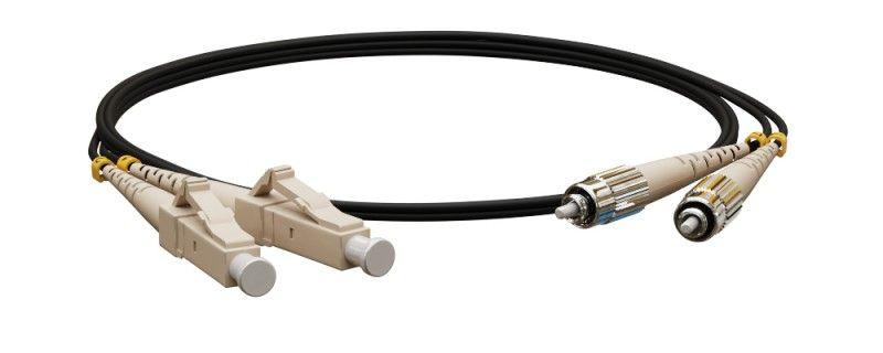 Патч-корд FC-D2-62-LC/PR-ST/PR-H-5M-LSZH-BK волоконно-оптический (шнур) MM 62.5/125 LC-ST 2мм duplex LSZH 5м черн. Hyperline 403422