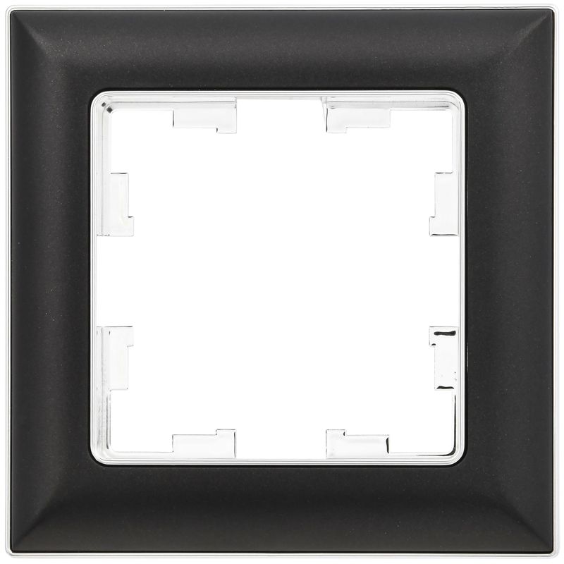 Рамка 1-м BRITE РУ-1-Бр хром/черн. IEK BR-M12-12-2-K23