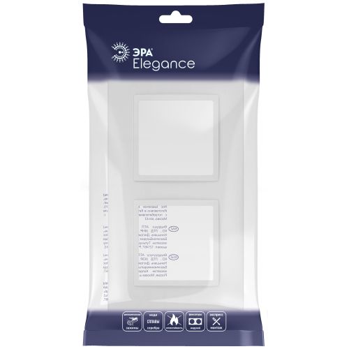Рамка 2-м Elegance 14-5012-01М Classic для розеток и выключателей матов. бел. Эра Б0065824
