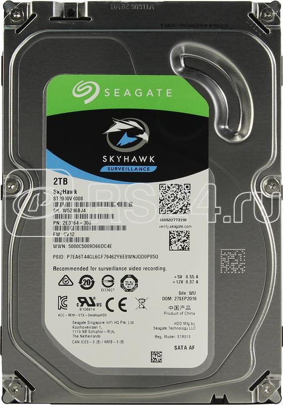 Диск жесткий (HDD) для видеонаблюдения HDD 2000 GB (2 TB) SATA-III SkyHawk (ST2000VX008) Seagate 255907