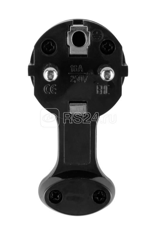 Вилка ABS-пластик угловая плоская (8мм) 16А 250В IP20 черн. Duwi 30477 7