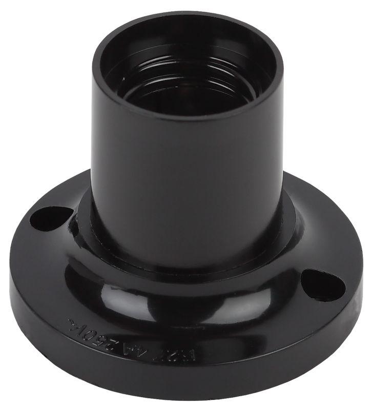 Патрон E27 потолочный бакелит черн. (50/200/2400) Эра Б0043689