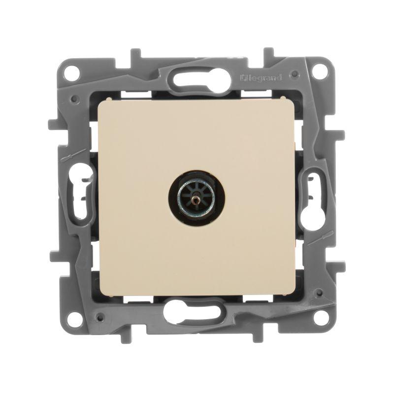 Розетка телевизионная TV СП Etika 2дБ 0-2400МГц с топологией "звезда" механизм сл. кость IEK 672351