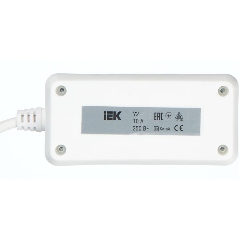 Удлинитель 2х1.5м без заземл. 10А IP20 У2 2P 250В 2х0.75 IEK WYP10-06-02-01-N